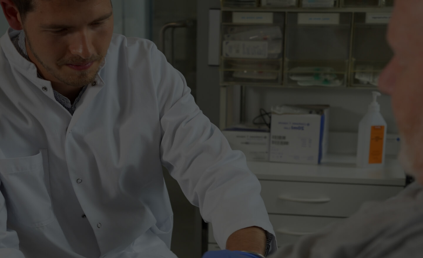 Contact us background showing healthcare professionals